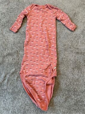 Tiny Kind Newborn Organic Cotton Floral Gown Pink Baby Sleeper